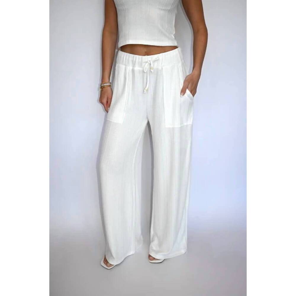 NEW VINTAGE HAVANA novelty ribbed pants in white